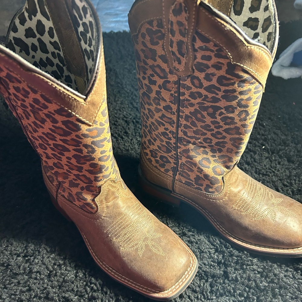 Leather Cowgirl boots.